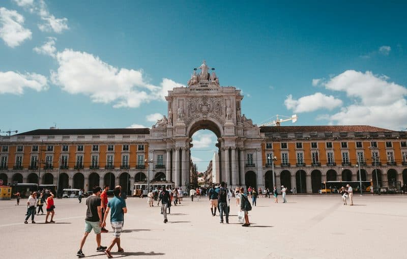 Praça do Comércio and the Rua Augusta Arch in Lisbon
